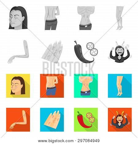 Vector Design Of Medical And Pain  Icon. Set Of Medical And Disease Vector Icon For Stock.