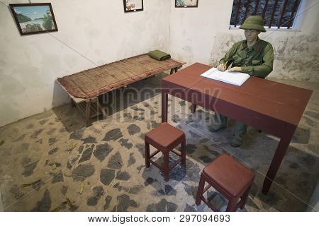 Cat Ba Island, Lan Ha Bay, Vietnam 09.01.2018: Cannon Fort. Memorial Room Of Historical Events Gun P