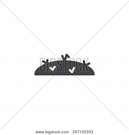 Glade With Grass Vector Icon. Filled Flat Sign For Mobile Concept And Web Design. Hill, Meadow Glyph