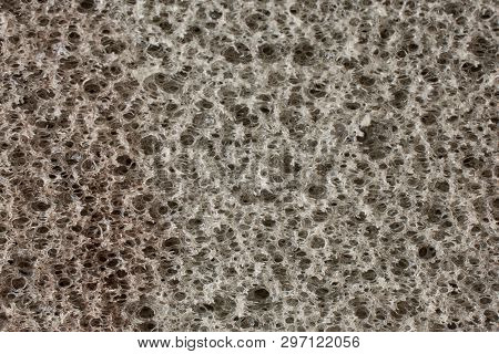 Macro Of Grey Abrasive Sponge Work Item Isolated