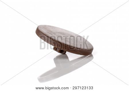 One Whole Brown Plast Plug Work Item Isolated On White Background