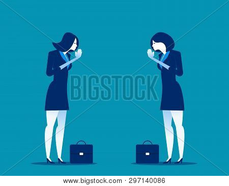 Business Partners Pay Respect Hands Greeting. Office Etiquette. Polite Salutation. Concept Business