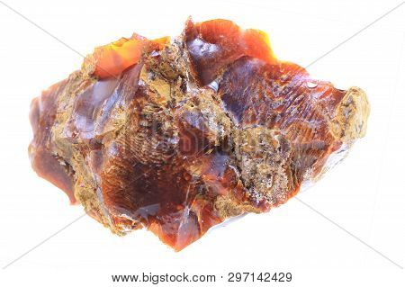 Wooden Opalite Mineral Isolated On The Wehite Background