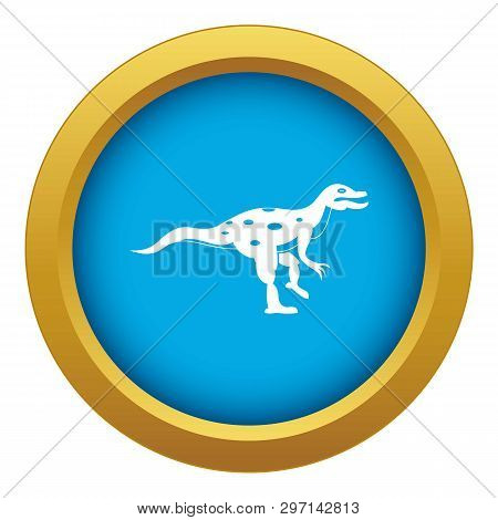 Ornithopod Dinosaur Icon Blue Vector Isolated On White Background For Any Design