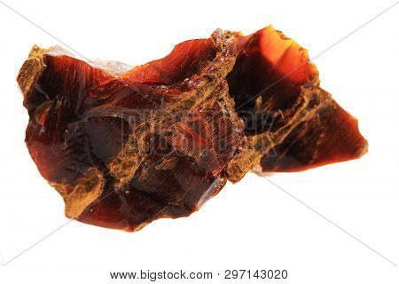 Wooden Opalite Mineral Isolated On The Wehite Background