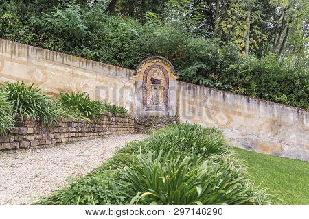 Florence, Italy - September 13, 2018: This Is One Of The Floral Terraces Of The Gardens Bardini In T