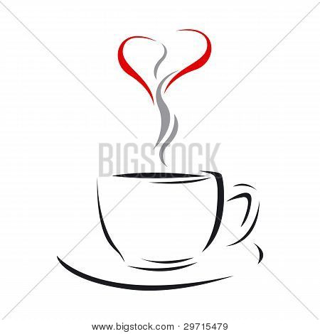Tazza di caffè dell'amore