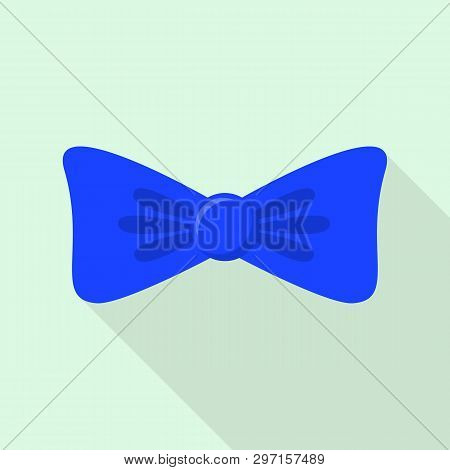 Fashion Blue Bow Tie Icon. Flat Illustration Of Fashion Blue Bow Tie Vector Icon For Web Design