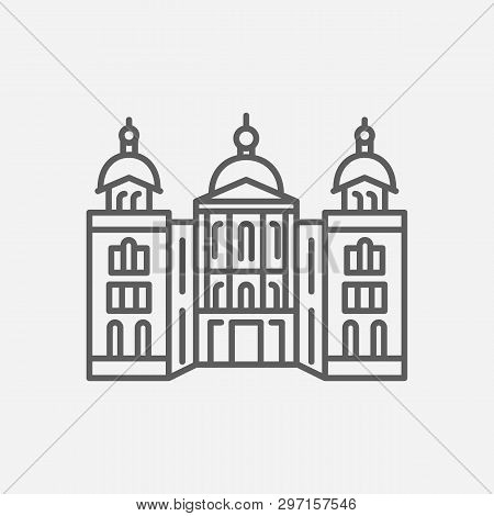 Lowa State Capitol Icon Line Symbol. Isolated  Illustration Of  Icon Sign Concept For Your Web Site 