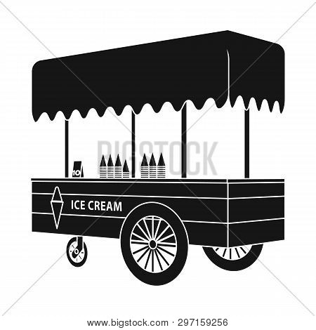 Vector Illustration Of Cart And Roof Symbol. Collection Of Cart And Awning Vector Icon For Stock.