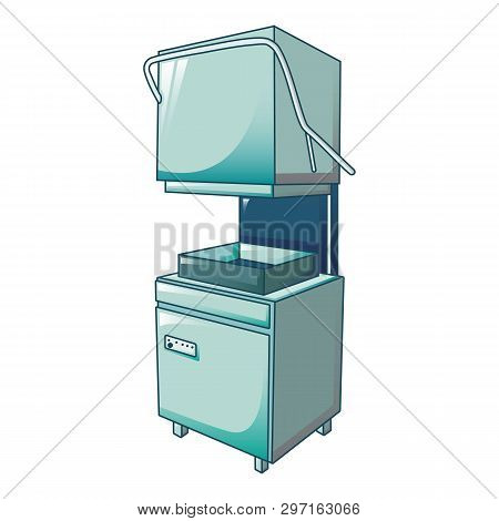 Professional Dishwasher Machine Icon. Cartoon Of Professional Dishwasher Machine Vector Icon For Web