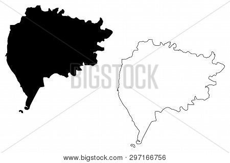 Taiz Governorate Map Vector....