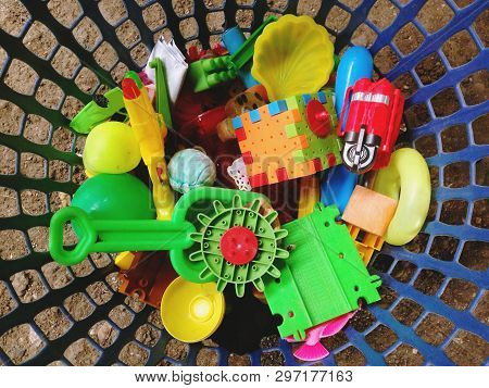 Baby Toys That Are Stored In The Basket For Orderliness.