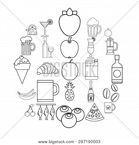 Junket Icons Set. Outline Set Of 25 Junket Icons For Web Isolated On White Background
