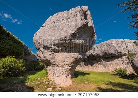 La Ciudad Encantada. The Enchanted City Natural Park, Group Of Crapicious Forms Limestone Rocks In C