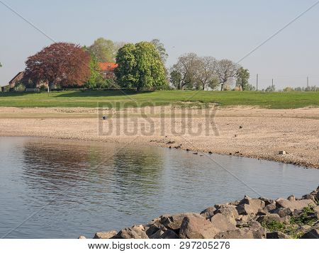the river rhine near rees in germany
