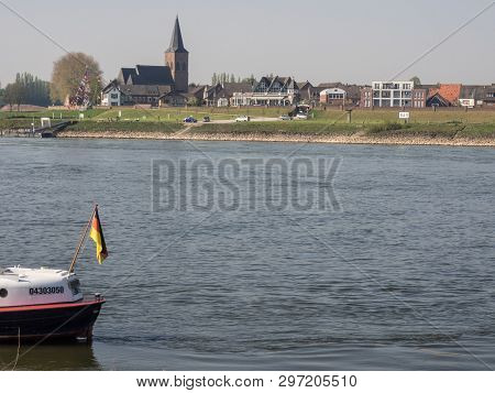 the river rhine near rees in germany