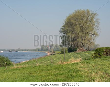 the river rhine near rees in germany