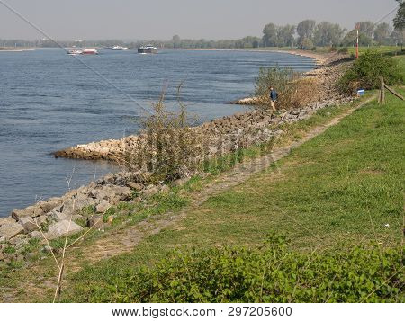 the river rhine near rees in germany