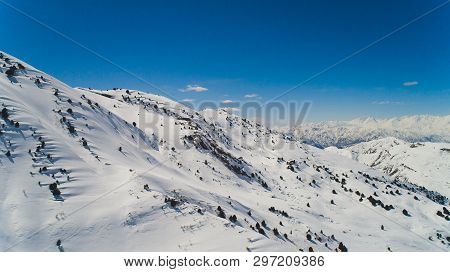 Vahdat District Beautiful View From The Aircraft To The Mountains In Tashkent, China And Kirgistan, 