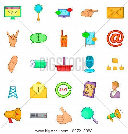 Widespread Globalization Icons Set. Cartoon Set Of 25 Widespread Globalization Icons For Web Isolate