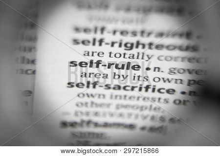 Word Or Phrase Self-rule In A Dictionary. Great Photo For Your Needs.