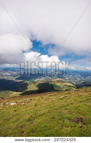 Vizcaya Forest And Mountain Landscape In Oiz Mount, Basque Country, Spain.