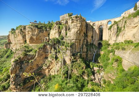 Ronda Bridge And Canyon, Ronda, Malaga, Andalusia, Spain.