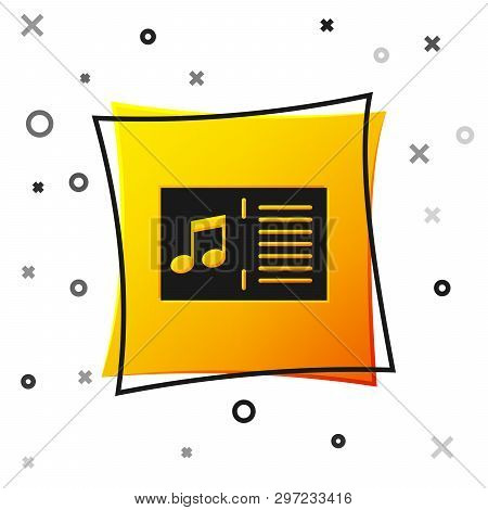 Black Music Book With Note Icon Isolated On White Background. Music Sheet With Note Stave. Notebook 