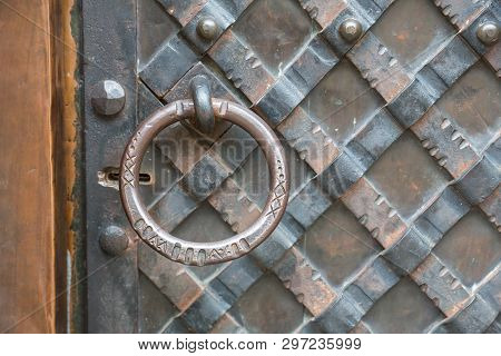 Old Rusty Gate Of The Ancient Monastery In Georgia For Graphic And Web Design, For Website Or Mobile