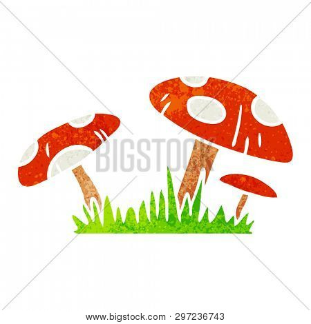 hand drawn retro cartoon doodle of a toad stool