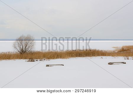Plescheevo Lake, Pereslavl-zalessky, Yaroslavl Region, Russia. Gold Ring Of Russia. March 2019