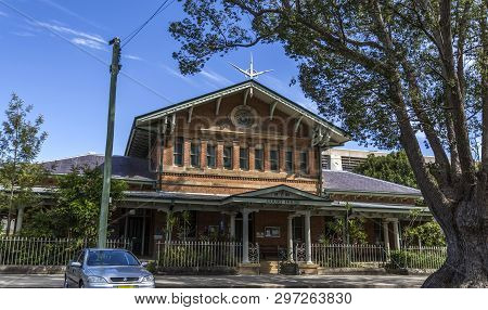 Grafton, Australia - April 9, 2019: Facade Of The Victorian Era Heritage Building Of The Court House