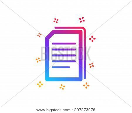 Copy Documents Icon. Copying Files Sign. Paper Page Concept Symbol. Dynamic Shapes. Gradient Design 