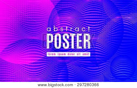 Gradient Fluid Shapes. Abstract Background In Blue And Pink Colors. Wave Liquid And Distorted Gradie