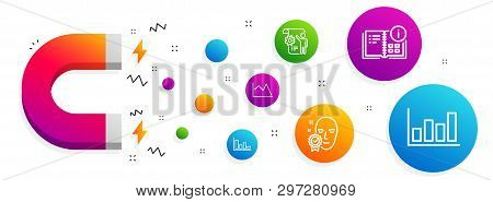 Magnet Attracting. Settings Blueprint, Face Verified And Instruction Info Icons Simple Set. Histogra