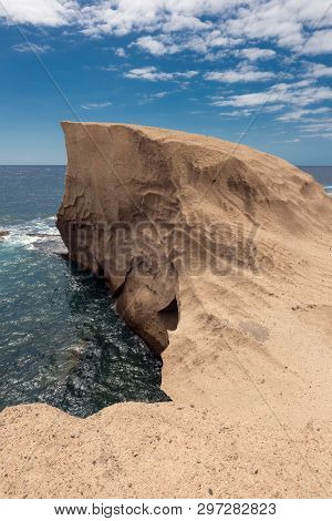 Tajao Landscape, Volcanic Coastline In South Tenerife Island, Canary Islands, Spain.