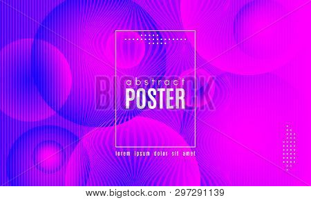 Gradient Liquid Shapes Composition. Abstract Wave Background With Distorted Lines. Effect Movement O
