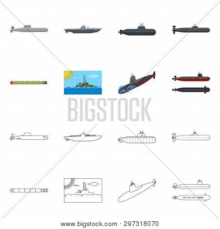 Vector Design Of War  And Ship Icon. Set Of War  And Fleet Vector Icon For Stock.