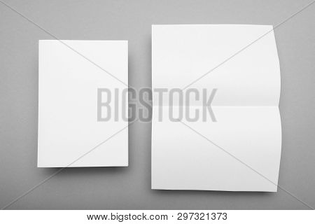 A5 Paper Page Template, Flyer Blank Mockup.