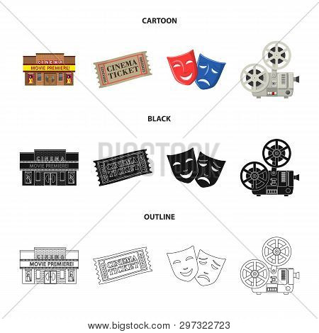 Vector Design Of Television And Filming Symbol. Collection Of Television And Viewing Vector Icon For