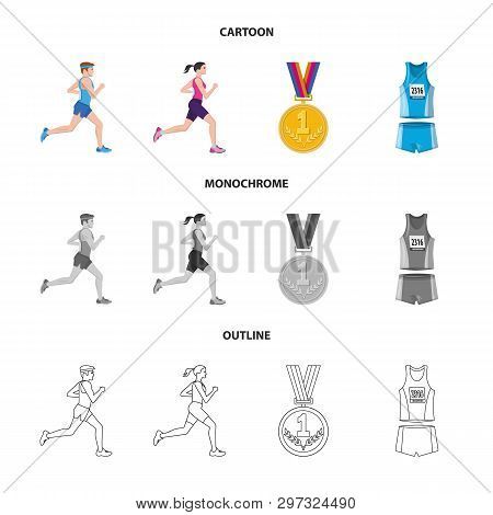 Vector Illustration Of Sport  And Winner Icon. Collection Of Sport  And Fitness  Stock Vector Illust