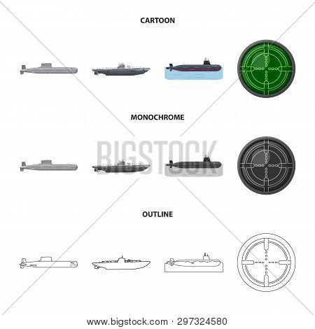 Vector Illustration Of War  And Ship Icon. Set Of War  And Fleet Vector Icon For Stock.