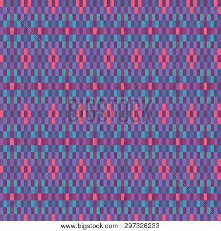 Colorful Pink Turquoise Woven Ethnic Geometric Seamless Vector Pattern Background For Fabric, Wallpa