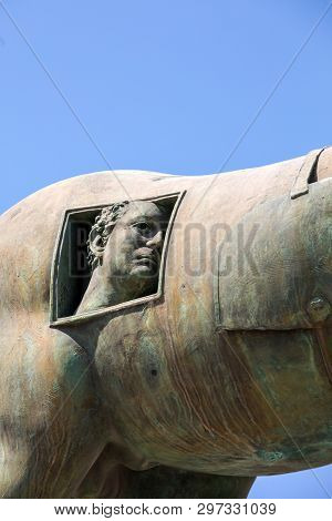 Pompeii, Italy - June 15, 2017: Sculptures Of The Polish Sculptor Igor Mitoraj On Display At Pompeii