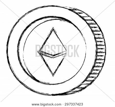 Cryptocurrency Etherum Coin Isolated Icon Vector Illustration Design