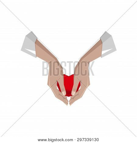 Heart In Hand Symbol, Sign, Icon, Logo Template For Charity, Health, Voluntary, Non Profit Organizat