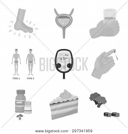 Isolated Object Of Health And Diet Symbol. Collection Of Health And Disease Stock Vector Illustratio