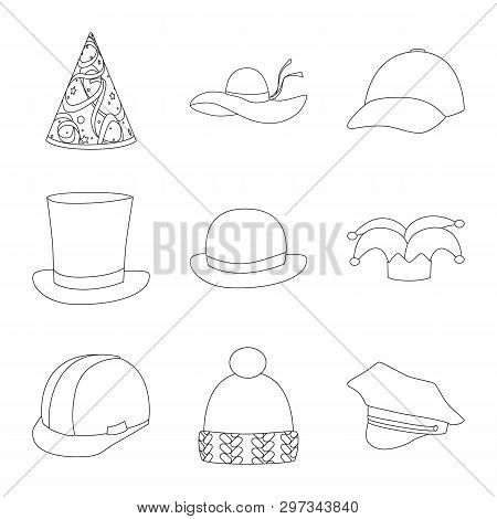 Vector Illustration Of Headgear And Napper Sign. Collection Of Headgear And Helmet Stock Vector Illu