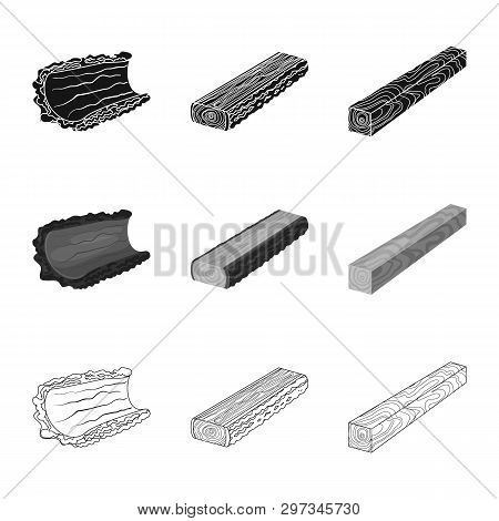 Vector Design Of Tree   And Raw  Icon. Set Of Tree   And Construction Vector Icon For Stock.